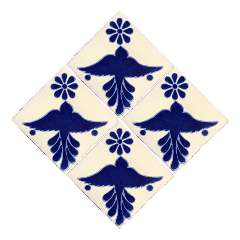 Azulejo 10.5cm Artesanal Tipo Talavera Liso 90pz #acls Acls-133