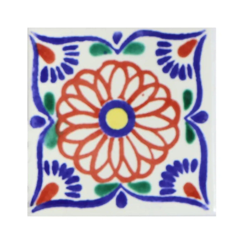 Azulejo Cerámico Artesanal 1m2  Alhambra 19 Blanco