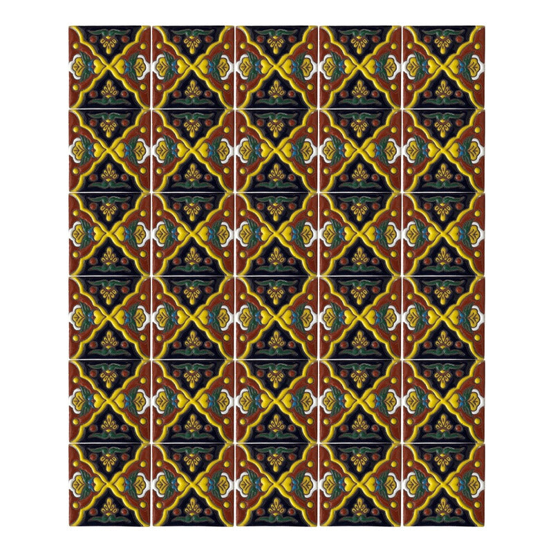 Azulejo Artesanal Talavera Relieve 90pz #acrs-29