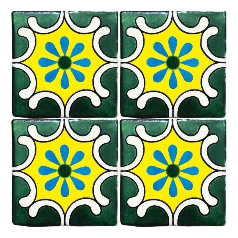 Azulejo Artesanal Tipo Talavera Liso 90pz #acln-53