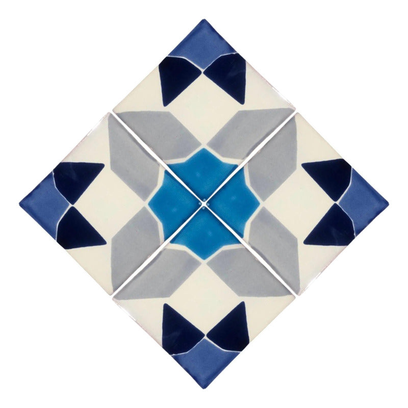 Azulejo 10.5cm Artesanal Tipo Talavera Liso 90pz #acln-58