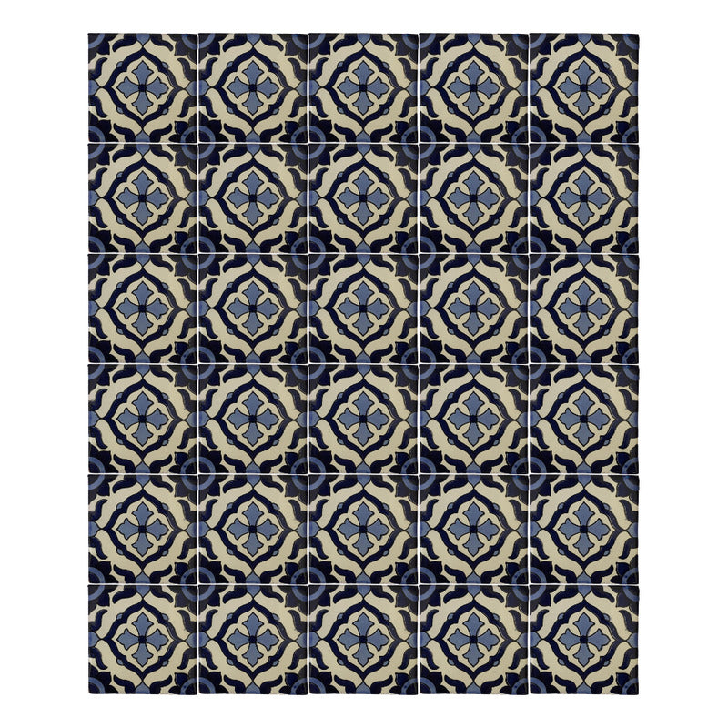 Azulejo 10.5cm Artesanal Tipo Talavera Liso 90pz #acln-26