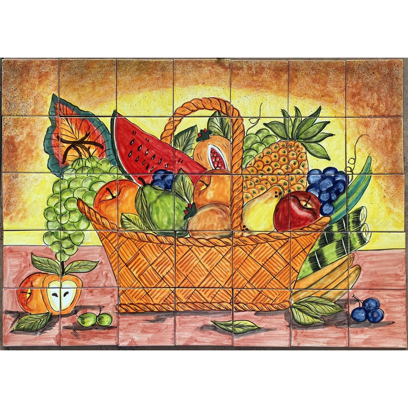 Mural 35pz Azulejo Artesanal Tipo Talavera Liso #m035-98 M035-98.03