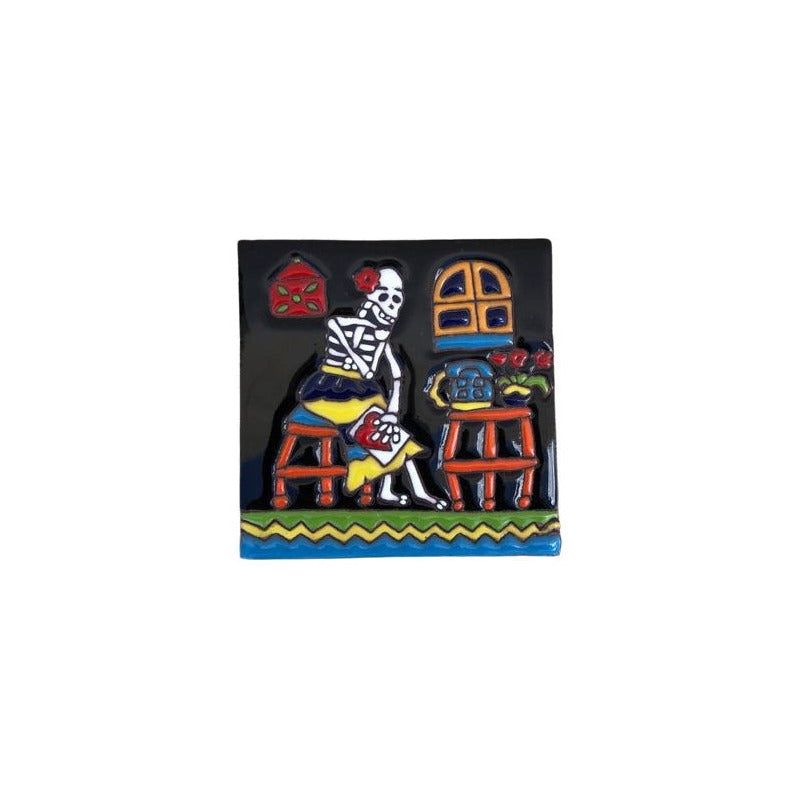 Azulejo 11cm Artesanal Tipo Talavera Relieve 90pz #acre Acre-11