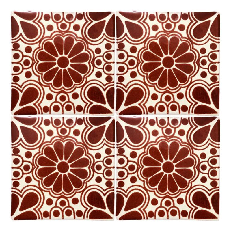 Azulejo 10.5cm Artesanal Tipo Talavera Liso 90pz #acls-76