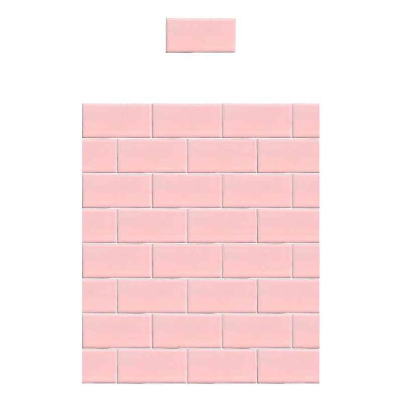 Azulejo 7.5cmx15.5cm Artesanal Talavera Liso 86pz Rosa Claro