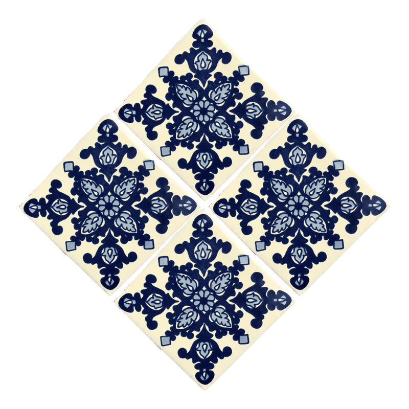 Azulejo 10.5cm Artesanal Tipo Talavera Liso 90pz #acls Acls-90