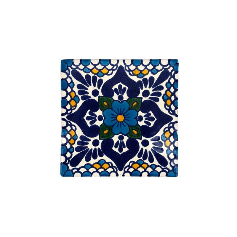 Azulejo 10.5cm Artesanal Tipo Talavera Liso 90pz #acln-55