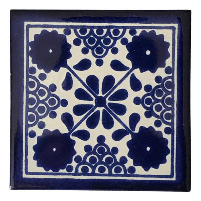 Azulejo 10.5cm Artesanal Tipo Talavera Liso 90pz #acls Acls-52