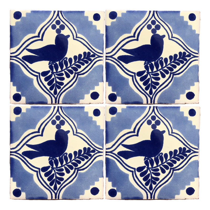 Azulejo 10.5cm Artesanal Tipo Talavera Liso 90pz #acls Acls-123