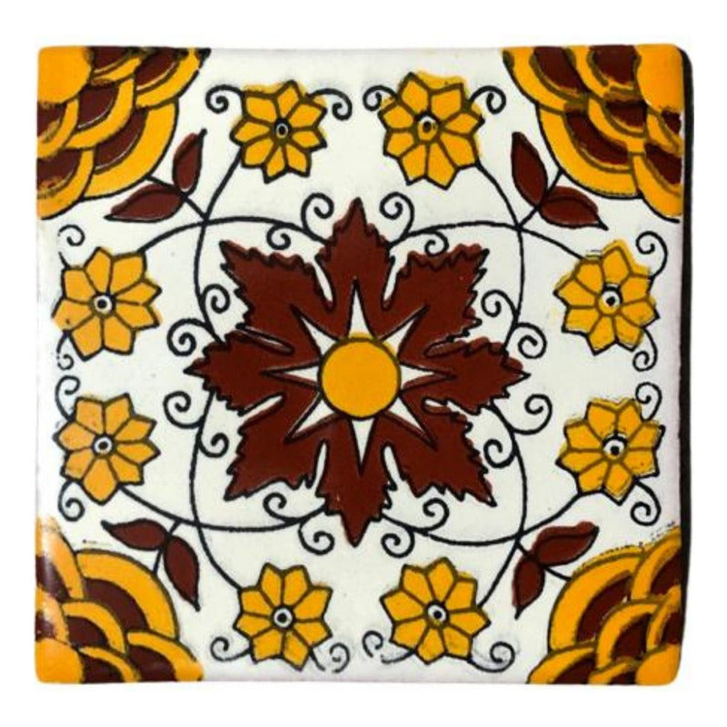 Azulejo 10.5cm Artesanal Talavera Liso 90pz #acln-56