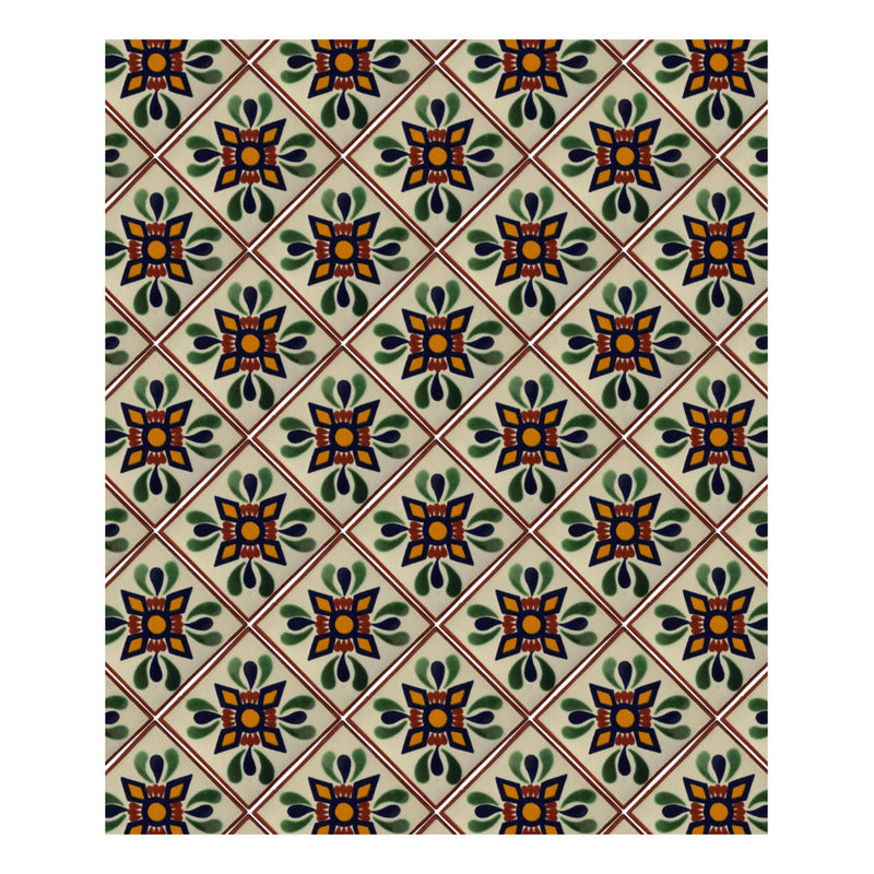 Azulejo 10.5cm Artesanal Tipo Talavera Liso 90pz #acln-20