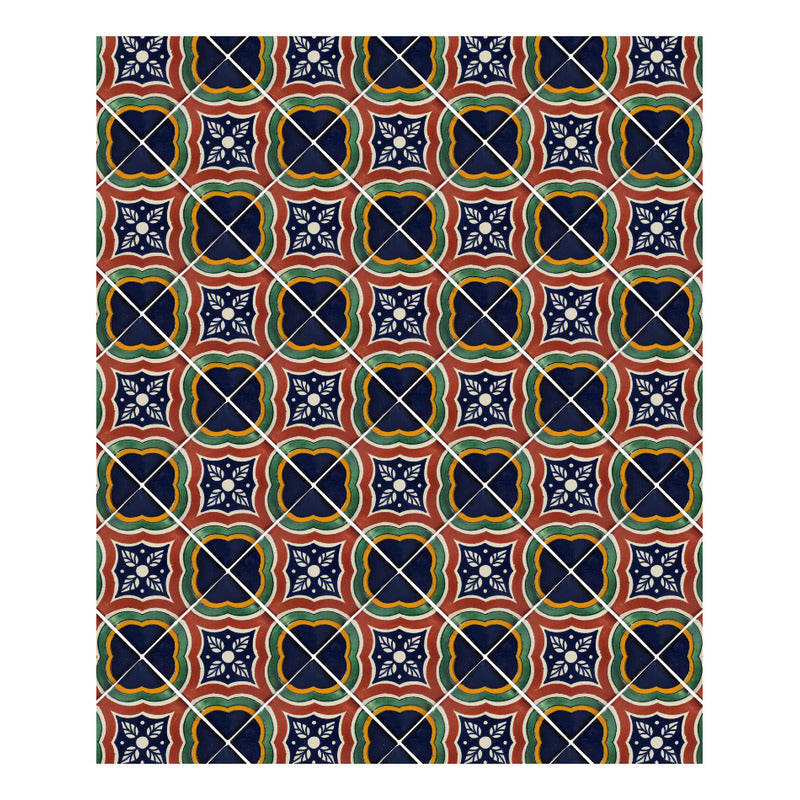 Azulejo 10.5cm Artesanal Tipo Talavera Liso 90pz #acln-40