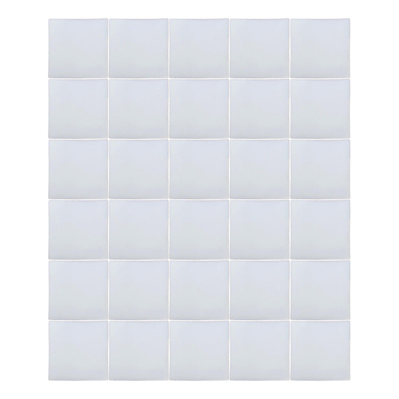 Azulejo 10.5cm Artesanal Talavera Liso 90pz Colores Blanco Puro
