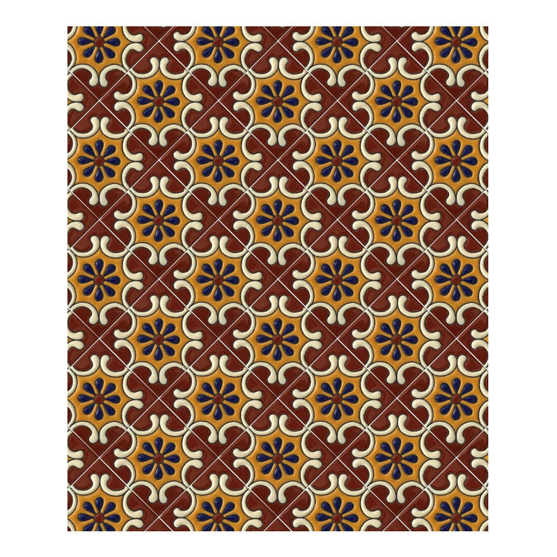 Azulejo 11cm Artesanal Tipo Talavera Relieve 90pz #acrs-32