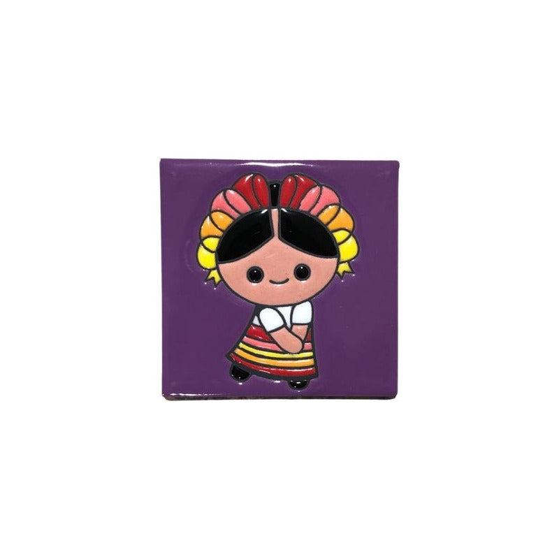 Azulejo 11cm Artesanal Tipo Talavera Relieve 90pz #acrn Acrn-31