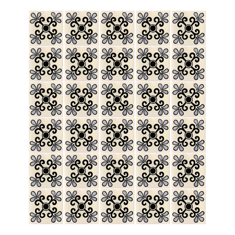 Azulejo 10.5cm Artesanal Tipo Talavera Liso 90pz #acls Acls-116