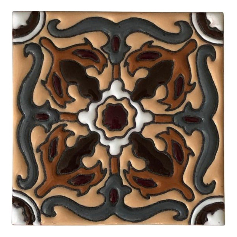 Azulejo 11cm Artesanal Talavera Relieve 90pz #acrs-17