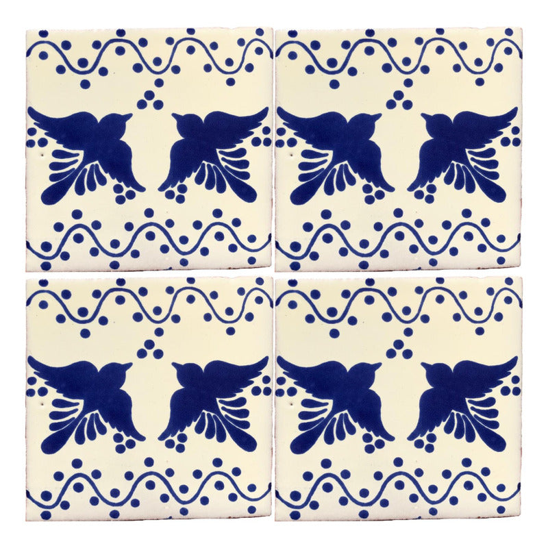 Azulejo 10.5cm Artesanal Talavera Liso 90pz #acls-130