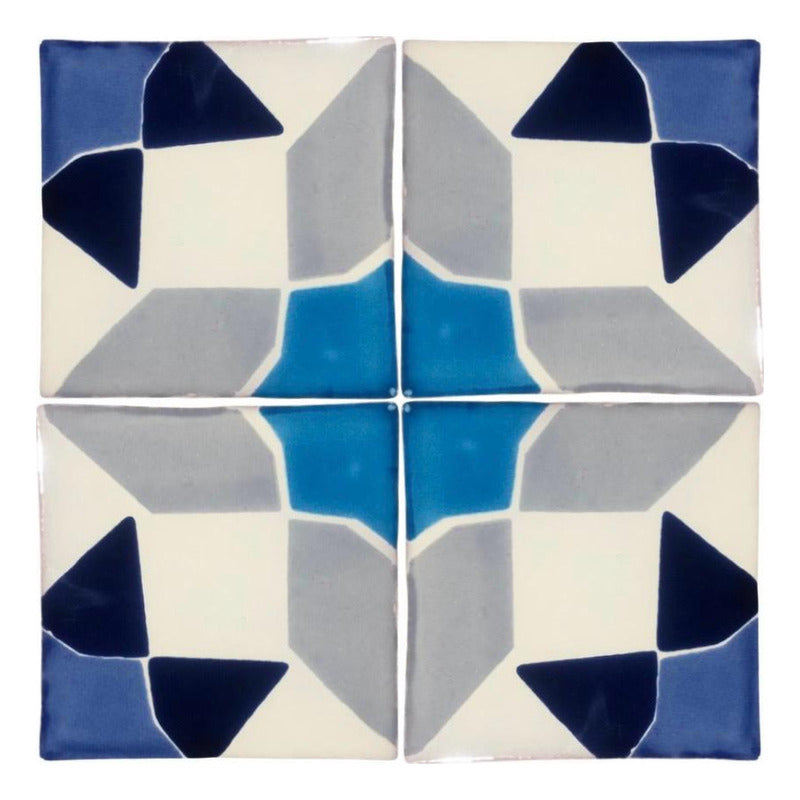 Azulejo 10.5cm Artesanal Tipo Talavera Liso 90pz #acln-58