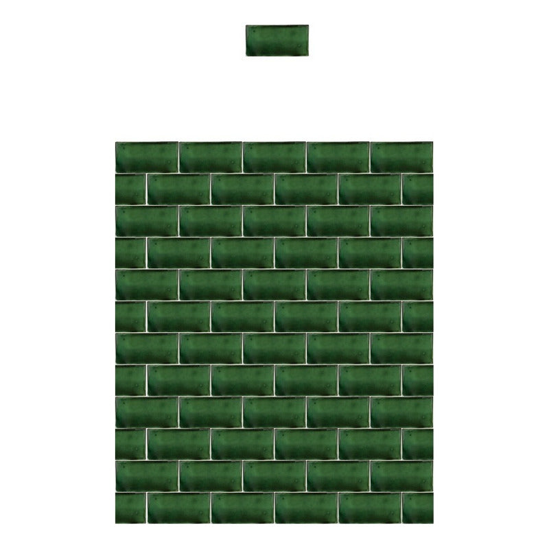 Azulejo 5cmx10cm Artesanal Talavera Liso 200pz Verde S/blanc