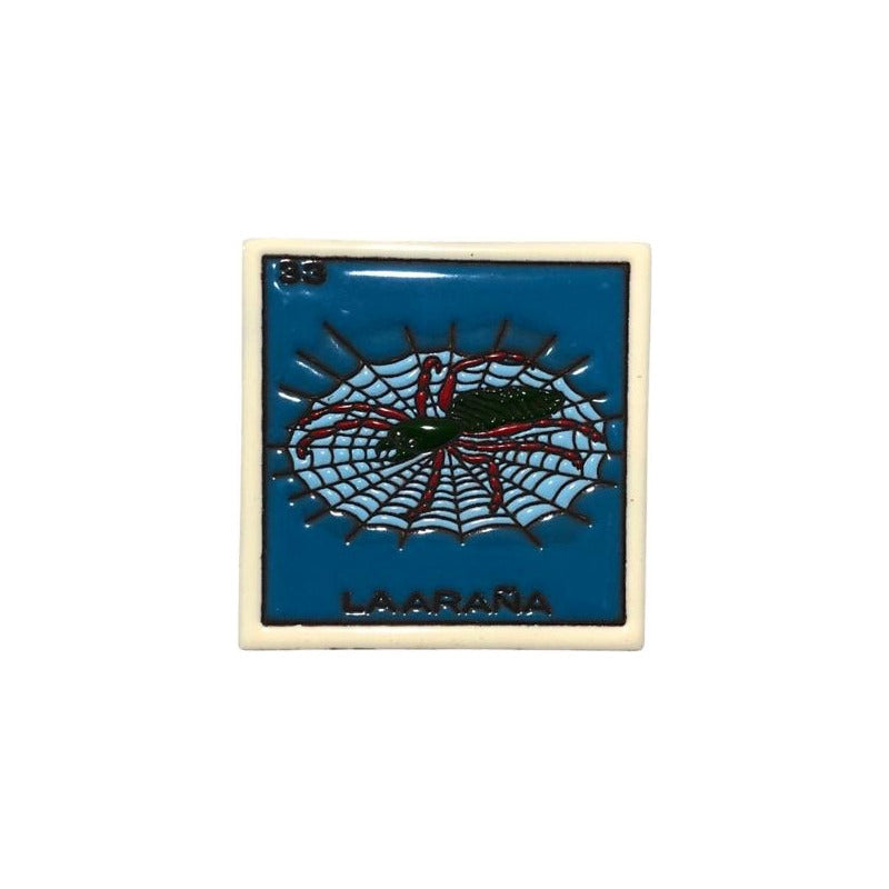 Lotería Azulejo Artesanal Tipo Talavera Relieve 10pz #alrn01 La Araña