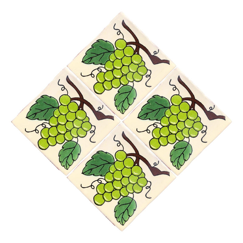 Azulejo 10.5cm Artesanal Tipo Talavera Liso 90pz #acln-13