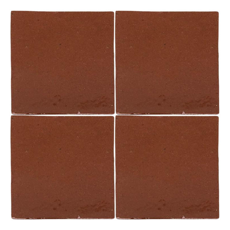 Azulejo 10.5cm Artesanal Talavera Liso 90pz Terracota