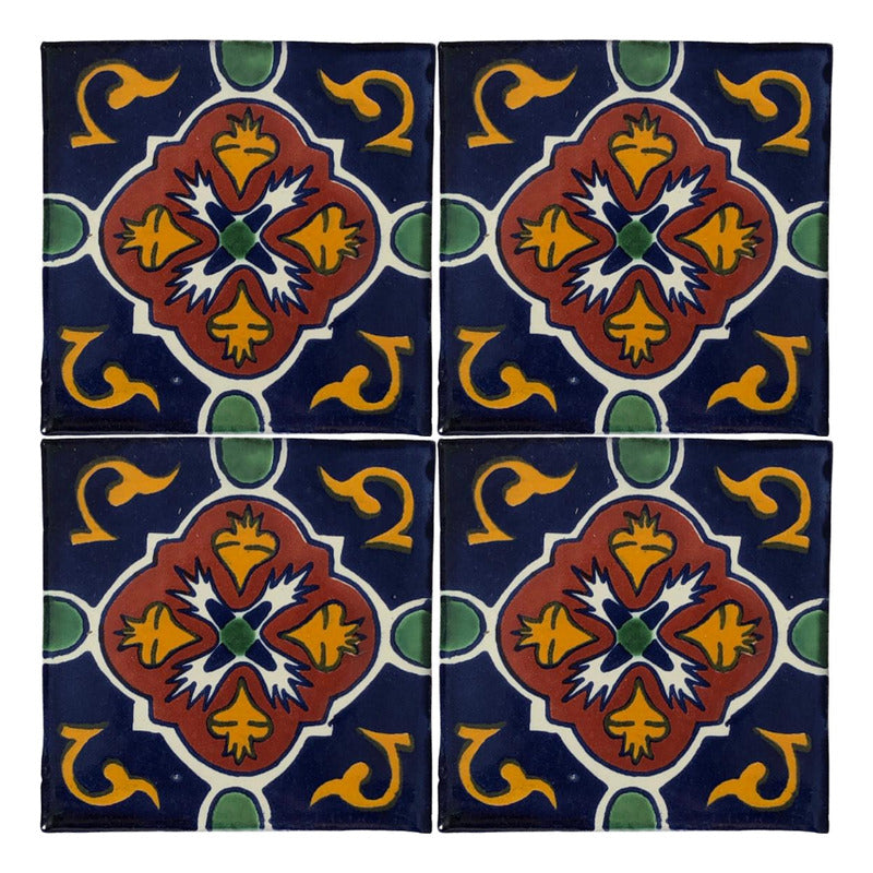 Azulejo 10.5cm Artesanal Tipo Talavera Liso 90pz #acln-38