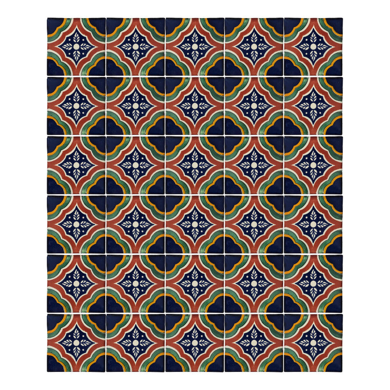 Azulejo 10.5cm Artesanal Tipo Talavera Liso 90pz #acln-40