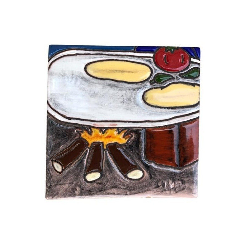 Mural 9pz Azulejo Artesanal Tipo Talavera Relieve #01