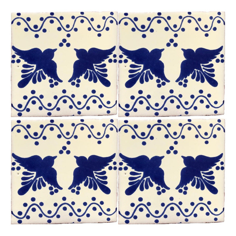 Azulejo 10.5cm Artesanal Tipo Talavera Liso 90pz #acls-130