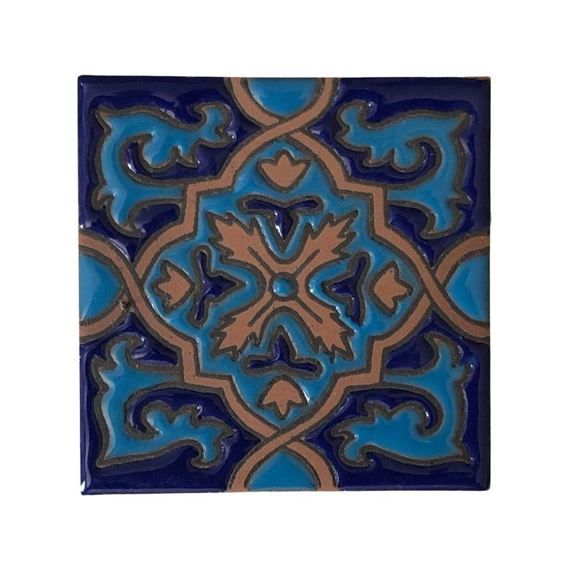 Azulejo 11cm Artesanal Tipo Talavera Relieve 10pz #acrs Acrs-02