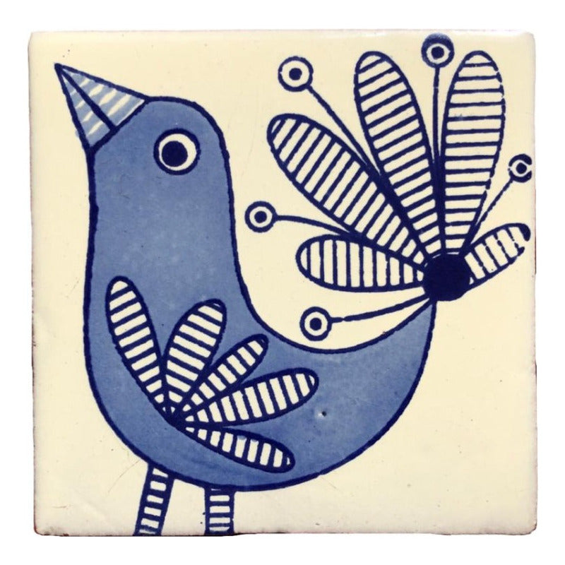 Azulejo 10.5cm Artesanal Tipo Talavera Liso 90pz #acls-132