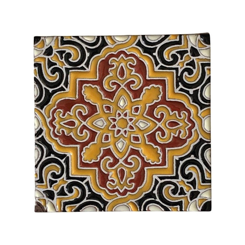 Azulejo 11cm Artesanal Tipo Talavera Relieve 30pz #acrs Acrs-20