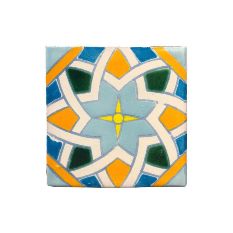 Azulejo 10.5cm Artesanal Tipo Talavera Liso 90pz #acln-44