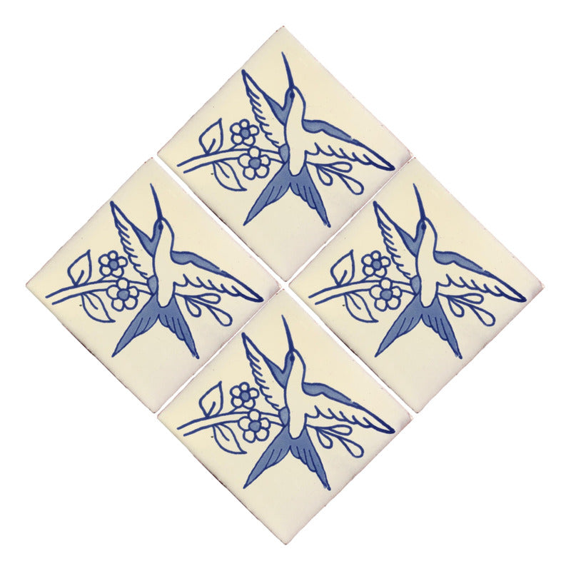 Azulejo 10.5cm Artesanal Tipo Talavera Liso 90pz #acls Acls-125
