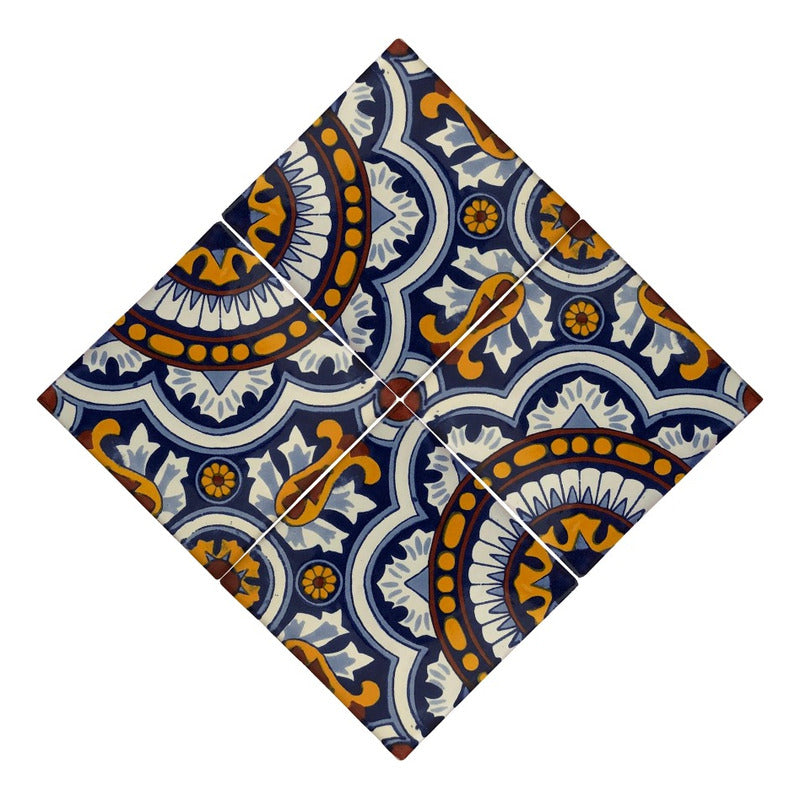 Azulejo 10.5cm Artesanal Talavera Liso 90pz #acln-29