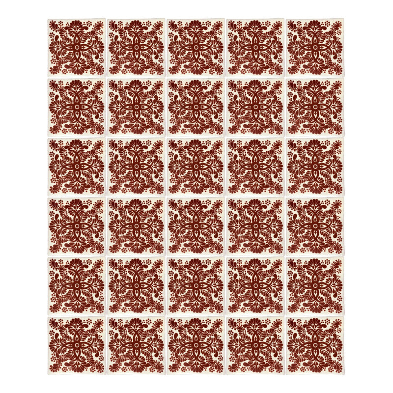 Azulejo 10.5cm Artesanal Talavera Liso 90pz #acls-75