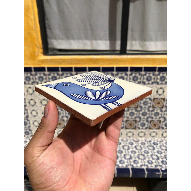 Azulejo 10.5cm Artesanal Tipo Talavera Liso 90pz #acls Acls-132