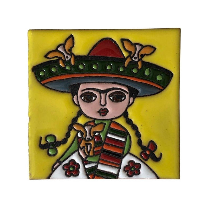 Azulejo 11cm Artesanal Tipo Talavera Relieve 40pz #acrn Acrn-09