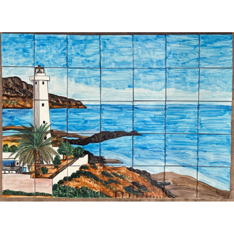 Mural 35pz Azulejo Artesanal Tipo Talavera Liso #m035-88 M035-88