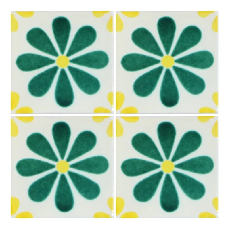 Azulejo Cerámico Artesanal 1m2  Alhambra 16 Blanco