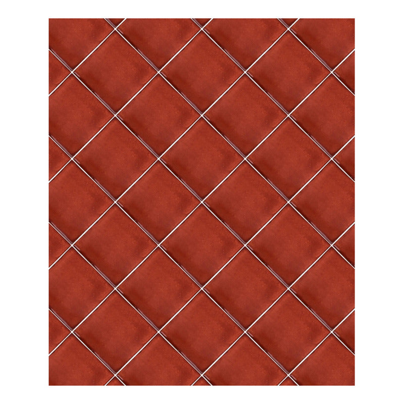 Azulejo Artesanal Tipo Talavera Liso 90pz Colores Terracota Sobre Blanco