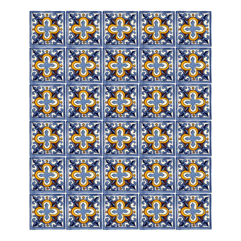 Azulejo 10.5cm Artesanal Tipo Talavera Liso 90pz #acln-47