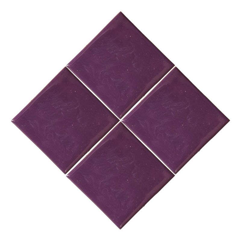 Azulejo 10.5cm Artesanal Tipo Talavera Liso 90pz Colores Lila Claro