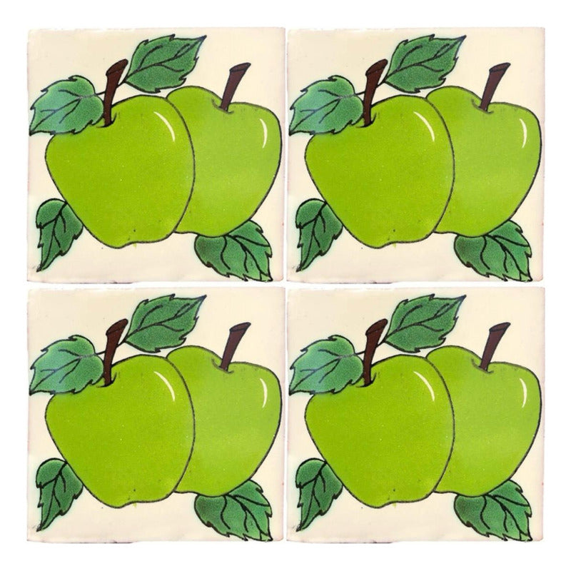 Azulejo 10.5cm Artesanal Tipo Talavera Liso 90pz #acln-07