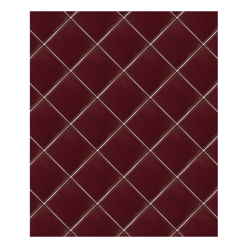 Azulejo 10.5cm Artesanal Tipo Talavera Liso 90pz Colores Vino