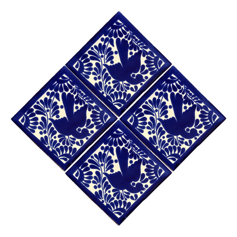 Azulejo 10.5cm Artesanal Tipo Talavera Liso 90pz #acls-128