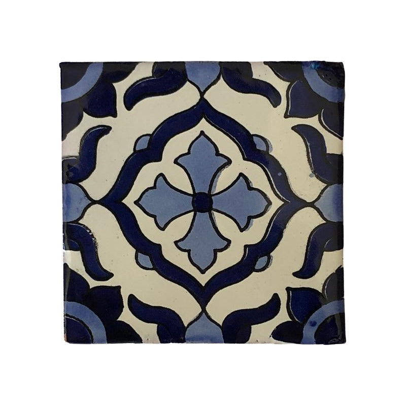 Azulejo 10.5cm Artesanal Tipo Talavera Liso 90pz #acln-26